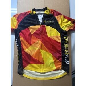 Be Primal Red Orange Experience Plus‎ bicylist shirt size M Cycling Jersey